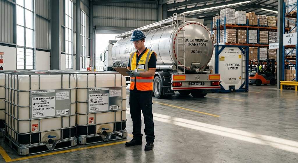 Vinagre a granel: IBC, cisterna o flexitank