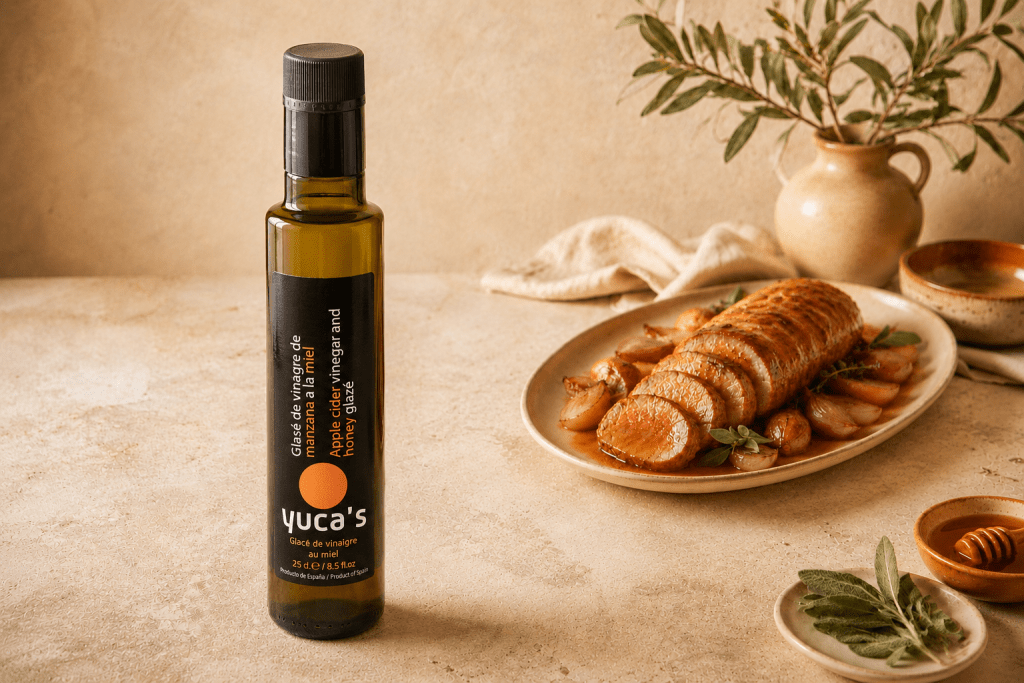 yuca's glase de vinagre de manzana a la miel bodegon